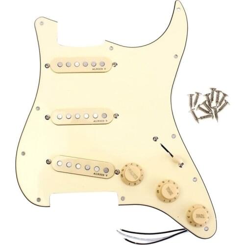 Prewired Pickguard Schrauben Set Classical Prewired Loaded SSS Pickguard Alnico V Pickups in 60S for Fender ST Guitar