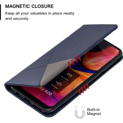 New Style na For Funda Samsung Galaxy A20 SM-A205F Case Luxury Magnetic Wallet Stand Leather Phone Cover For Samsung A20 A 20 Co