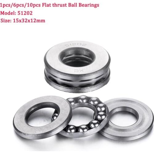 New type 51202 high speed low noise Bearings inside diameter 15mm Outside diameter 32mm thickness 12mm Flat thrust Ball Bearing