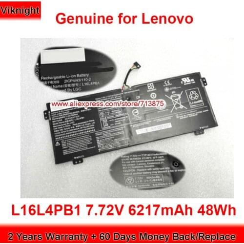 Genuine L16L4PB1 Battery for Lenovo YOGA 730-15IKB 720-13IKB 5B10M52738 2ICP4/43/110-2 7.72V 6217mAh 48Wh