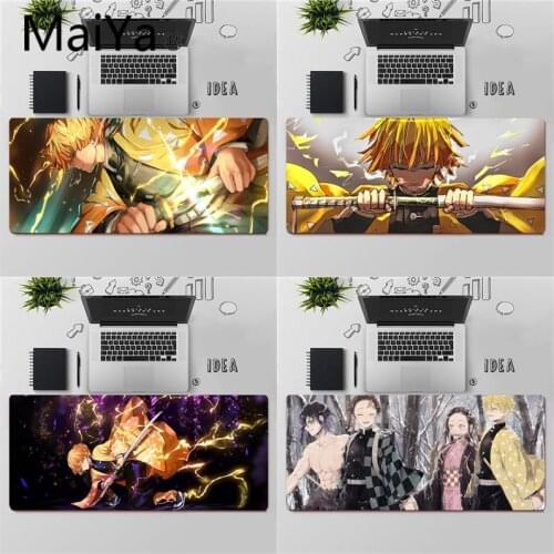 Maiya Demon Slayer Agatsuma Zenitsu Rubber Mouse Durable Desktop Mousepad Free Shipping Large Mouse Pad Keyboards Mat