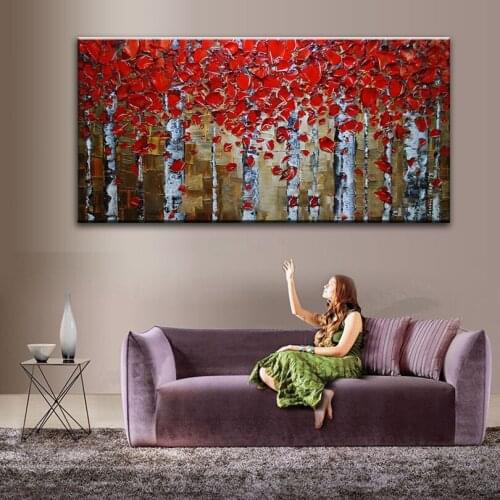 Hand painted oil painting Home decoration high quality canvas landscape knife painting pictures