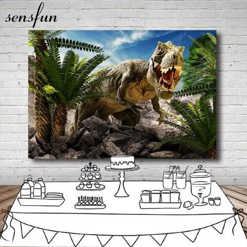 Sensfun Jurassic Dinosaur Party Backdrop Vinyl Polyester Photography Backgrounds For Photo Studio 300x200cm Vinyl Polyester