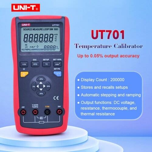 UNI-T Temperature Calibrator UT701 Thermocouple Calibrator Type J/K/T/E/R/S/B/N/Wre RTDs C mV Resistance