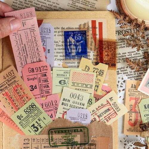 Retro Stamp Collection Journal Decorative Stickers Scrapbooking Stick Label Diary Album Stationery Retro Postmark Sticker