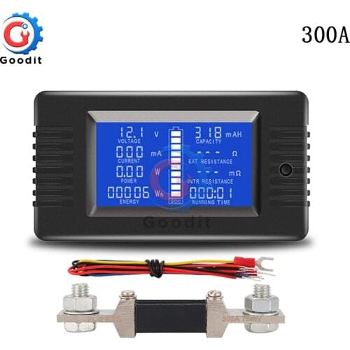 PZEM015 0-200v 0-300A Multifunction Voltage Current Car Battery Tester Capacity resistance electricity Voltage Meter monitor