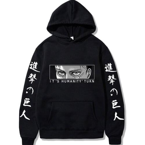 Attack on Titan Eren Top Harajuku Print Style Pullover Unisex Loose Hoodies