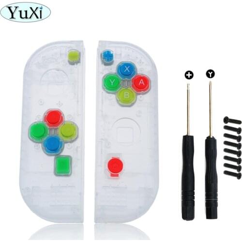 YuXi For Nintend Switch Console Joy con Housing Shell Case White Replacement Parts DIY Shell transparent joycon switch Joystick