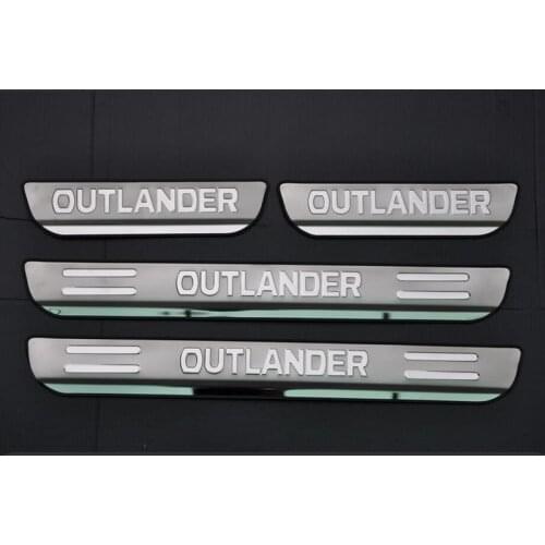 For 2013-2017 2018 2019 Mitsubishi Outlander III Car Stainless Door Sill Scuff Kick Plate Protector Trim Car Styling Accessories