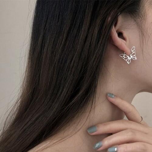 New Design Hot Sale Hollow Design Butterfly Hoop Earrings for Women Girl Christmas Gift Dropshipping