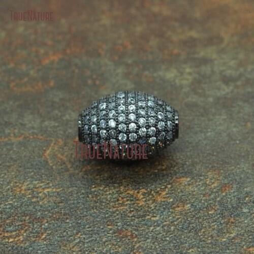 10Pcs Clear Cz Micro Inserts Gunmetal Plated Oval Shaped Beads Copper Loose Beads Outlet 16x12mm BE5609