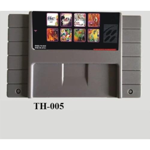 16 Bit Super Game TH005 Big Gray Game Card For USA Game Player 8 In 1 NTSC Version