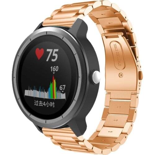 18MM 20MM 22MM Strap For Garmin Vivoactive 3 4 4S Smart Watch Bands Stainless Steel Metal Straps For Vivoactive 3 Music Correa