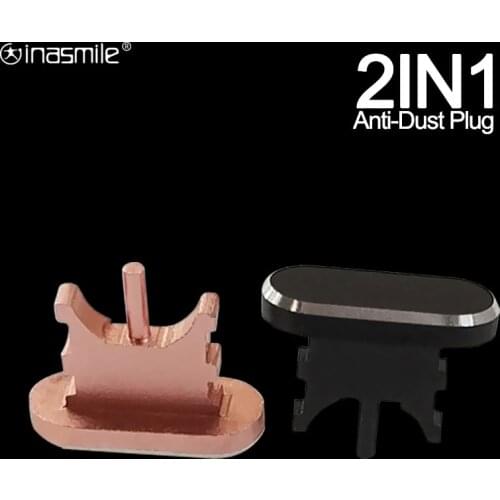 2 IN 1 Anti Metal Dust Plug Mobile Phone Card Retrieve Card Pin for Charger Port Dock Plug Cover for Apple iPhone Accessories