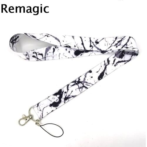 20pcs Ink Painting Neck Strap Lanyards ID badge card holder keychain Mobile Phone Strap Gift Ribbon webbing necklace