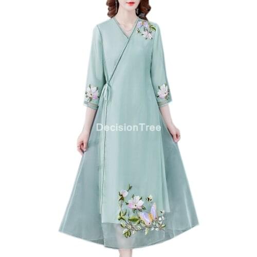2021 vintage chinese dress qipao elegant women cheongsam mandarin collar chinese dress vestidos cheongsam dress oriental dress