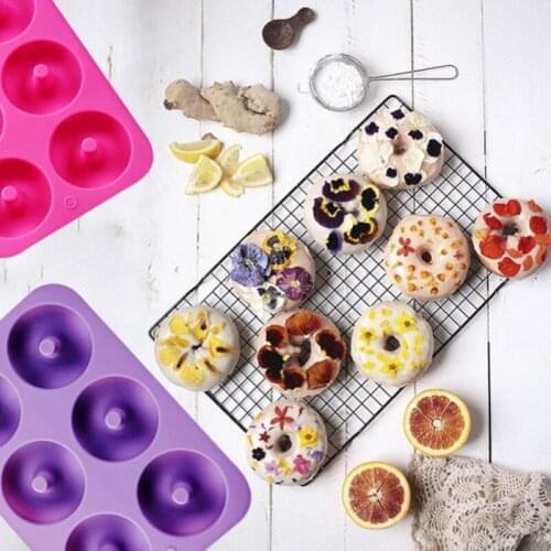 6 silicone doughnut mold non-stick mold making tools non-stick and heat-resistant, reusable