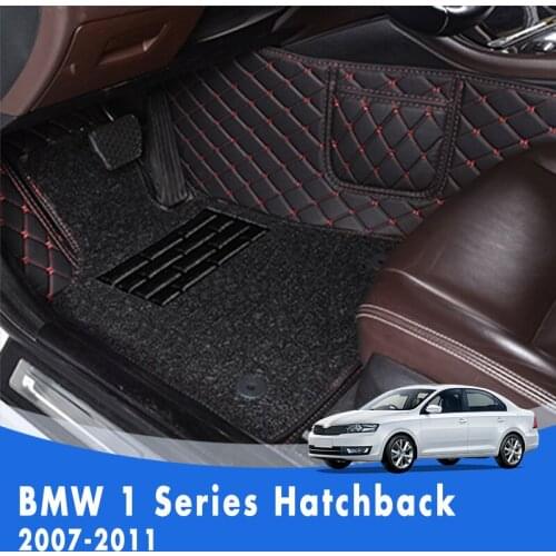 Car Floor Mats For BMW 1 Series Hatchback 2011 2010 2009 2008 2007 Luxury Double Layer Wire Loop Custom Car Accessories Carpet