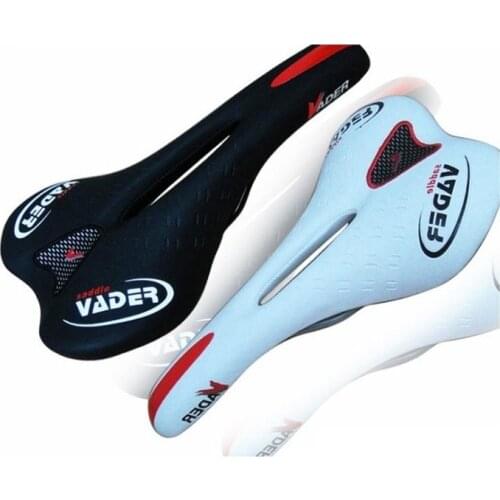 VADER VD-104 Off-road Racing Bike Saddle Bicycle Road MTB Mountain Cycling Bike Seat Bike Hollow Cusion Pad Cover Black & White
