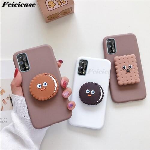 3D Cartoon Phone Holder Case For Oppo Realme 6 Pro 6s 6i For Realme xt x2 Pro x 7 5G 5 pro C3 C20 V11 Silicone Cute Stand Cover