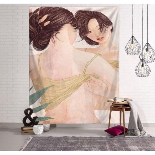 Nordic Bedroom Decoration Tapestries Room Layout Live Broadcast Background Cloth Hanging Cloth College Boho Wall Dorm Decor