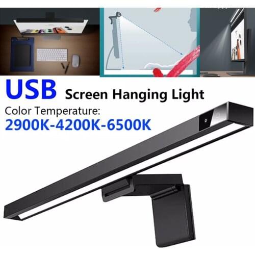Display Hanging Desk Lamp 2900k-6500k Foldable Student Eyes Protection Reading Writing Learning Desk Lamp PC Monitor Light