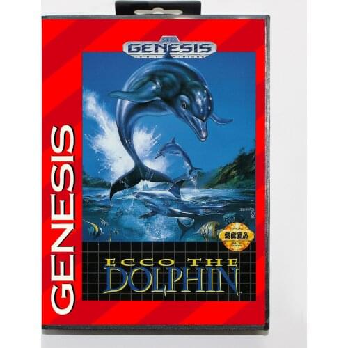Ecco the Dolphin with Retail Box 16bit MD Game Card For Sega Mega Drive/ Genesis