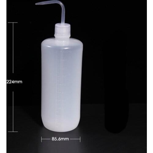 2pcs/lot 1000ml Transparent Plastic Squeeze Bottle Tattoo Wash Bottle Container Lab Supplies