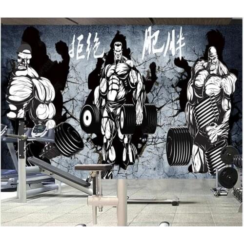 Custom photo wallpaper for walls 3d mural Modern wall brick sports fitness club image wall background wall paper home decoration