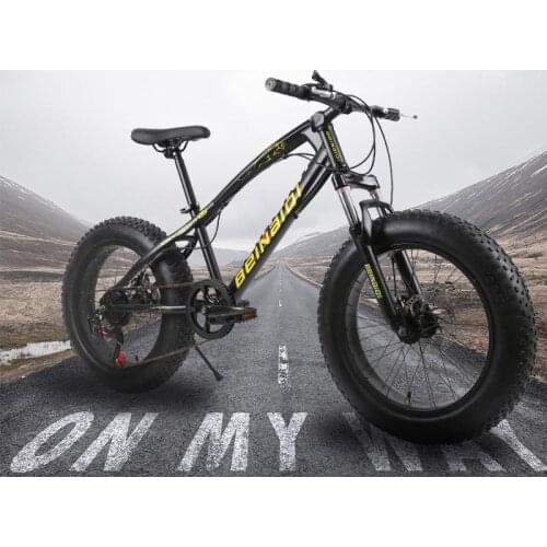 2020 Aluminum Alloy Snow Bike Mountain Bike Double Disc Brake Shock Beach Bicycles 20 Inch Adult&Children Mini Off-Road Bike