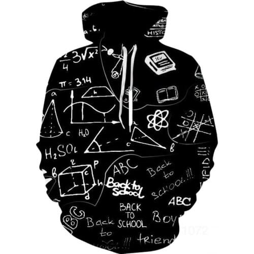 Science Formula 3d Print Hoodies Colorful Man sweatshirts Funny Math Logistics chemistry hoodie black streetwear jacket s-6xl