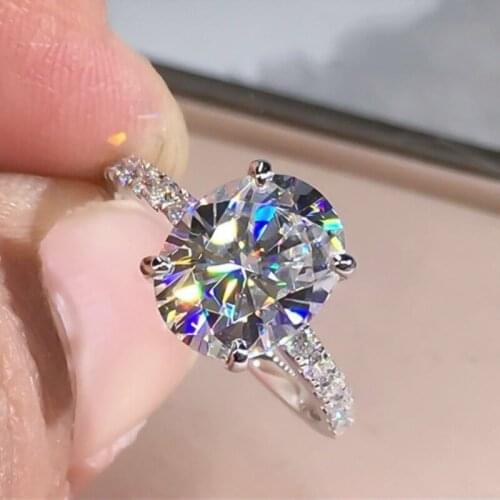 Classic Big Oval White Zircon Engagement Rings For Women Luxury Silver Plated Female Bride Jewelry Wedding Party Valentine Gifts