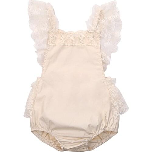 New Kids Clothes Lace Ruffle Romper Baby Jumpsuit Girls Sunsuit Outfits