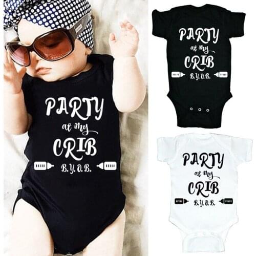 New Born Baby Girl Boy Clothing Children Infant Rompers Baby Boy Romper Newborn Baby Clothes White Black Summer Onesies 0-24M