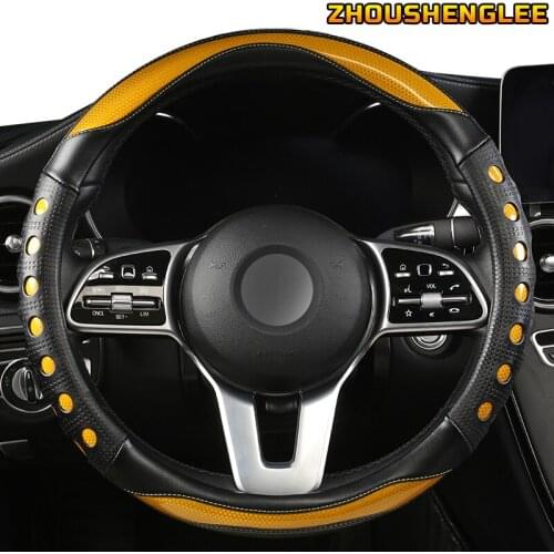 ZHOUSHENGLEE Microfiber Leather Car Steering Wheel Cover For Opel Astra J G Insignia Zafira a b Corsa d Mokka Vivaro Meriva