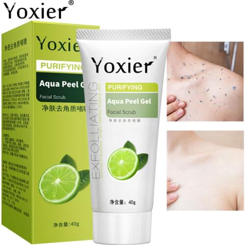 1Pcs Face Cream Gel Exfoliating Moisturizing Whitening Deep Cleans Lighten Pores Oil-Control Lemon Hyaluronic Acid Skin Care 40g