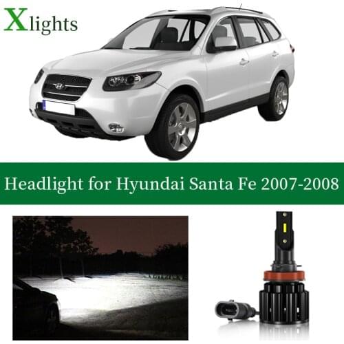 Xlights Bulb For Hyundai Santa Fe 2007 2008 Led Headlight Low High Beam Canbus Headlamp Auto Car Lamp Light Accessories White
