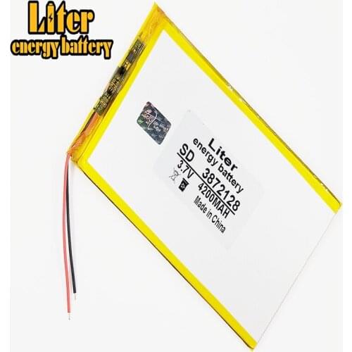 3.7V,4200mAH,3872128 PLIB polymer lithium ion / Li-ion battery for 8 inch 9inch,mp4,mp5,dvd,bluetooth,model toy mobile bluetooth
