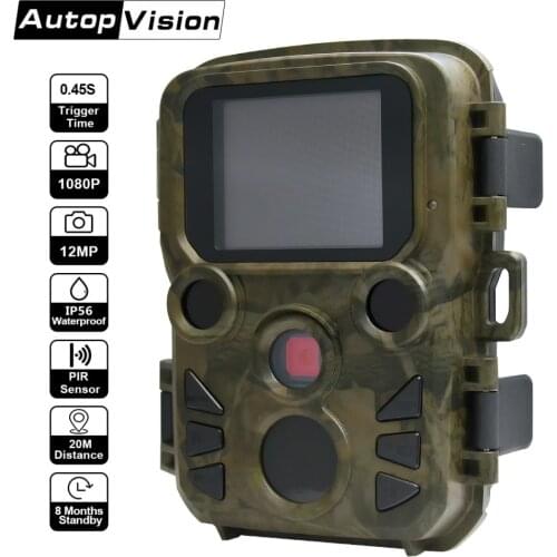 Mini Hunting Camera H501 12MP 1080P Wildlife Trail Photo Trap Camera 0.45S Fast Trigger Waterproof Night Vision Video Recorder