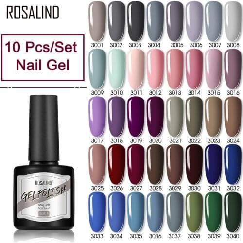 ROSALIND Gel Nail Polish Set 5/10pcs Set UV Lacquer Varnish Nail Set Of Art Desgin All For Manicure Gel Polish Set