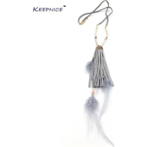 New Design Luxury Choker Statement Bib Collar Necklace Bohemian Necklace Vintage Leather Tassel Feather Pendant Necklace