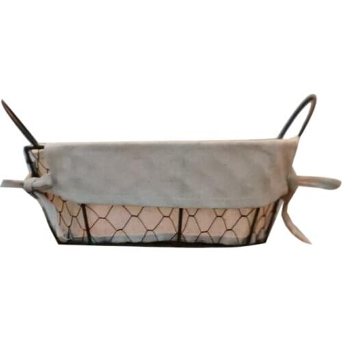 Practical Nordic Retro Metal Wire Bread Basket Dustproof Picnic Fruit Tray Food Bread Dishes Cover Kitchen Food Storage Basket