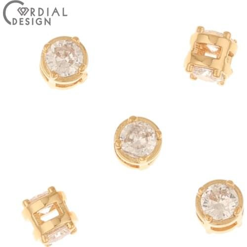 Cordial Design 50Pcs 5*5MM Jewelry Accessories/CZ Connectors/DIY Earrings Making/Hand Made/Charms/Jewelry Findings & Components