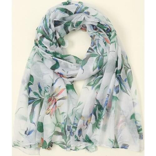 2021 Beautiful Ombre Leaf Pattern Scarf Shawls Leaves Print Muslim Hijab Wrap 6 Color Free Shipping