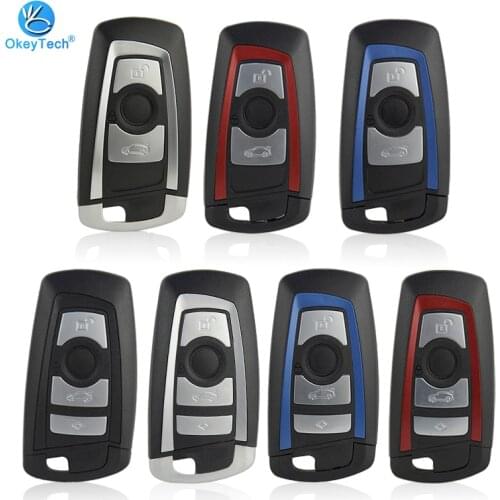 OkeyTech Replacement Smart Key Shell For BMW CAS4 F 3 5 7 Series E90 E92 E93 X5 F10 F20 F30 F40 Remote Car Key Case 3/4 Buttons