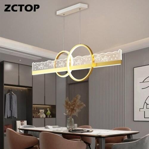 Modern Led Pendant Lights Dining Living Bedroom Restaurant Dining Kitchen Gold Aluminum Dimmable Lamps Luminaire Lustre AC 220V