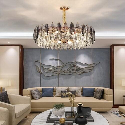 Modern Led Pendant Lights Luxury Crystal Pendant Lights Living Dining Room Villa Suspended Lamp Hall Decor Lighting Lustres