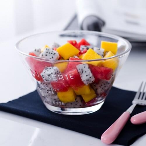 800ml Big Capacity Transperant Glass Bowl For Vegetables Fruit Dessert Breakfast Nuts Ice Cream Milk Oat Fat-reducing Tableware
