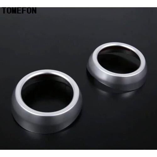 TOMEFON For Hyundai Kona Encino 2018 2019 ABS Chrome Matte Front Side AC Air Vent Cover Frame Styling Sticker Trim