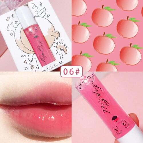 Moisturizing Cute Fruit Lip Oil Plumping Lip Gloss Lip Plumper Makeup Nutritious Liquid Lipstick Clear Lip Gloss Cosmetics